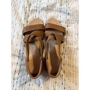 ERIC MICHAEL NETTY NEW WOMENS 38 7.5 LEATHER FLAT SANDAL BROWN MADE IN SPAIN